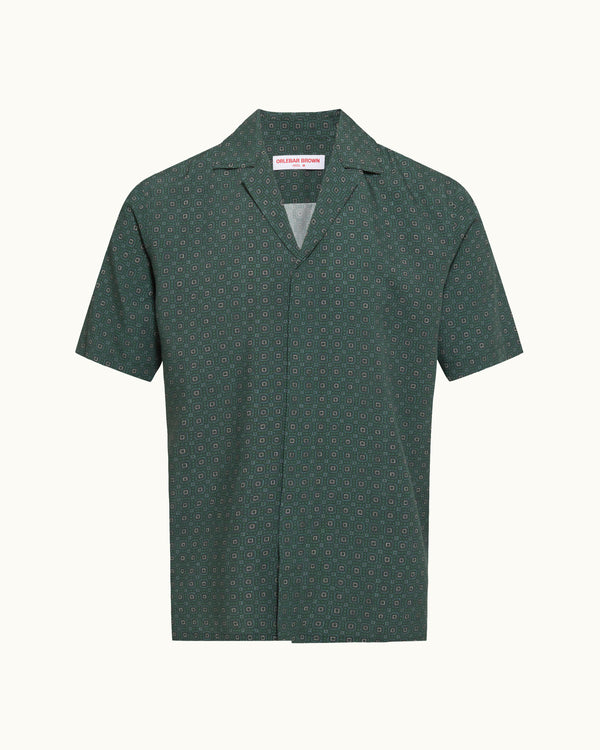 orlebar brown Orlebar Brown | Relaxed fit short-sleeve 100% Lyocell Resort Shirt In Tarragon Green – ORLEBAR BROWN