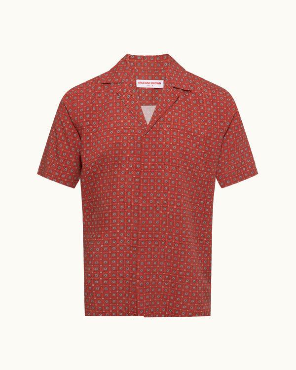 orlebar brown Orlebar Brown | Relaxed fit short-sleeve 100% Lyocell Resort Shirt In Summer Red – ORLEBAR BROWN
