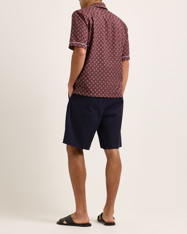 Orlebar Brown Orlebar Brown | Relaxed Fit Short-sleeve Lyocell Shirt In Damson – ORLEBAR BROWN