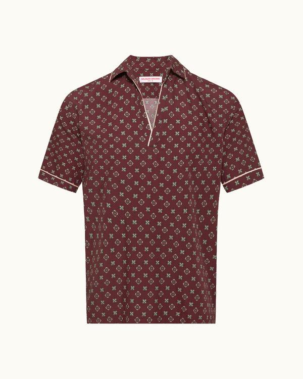 orlebar brown Orlebar Brown | Relaxed fit short-sleeve Lyocell Shirt In Damson – ORLEBAR BROWN