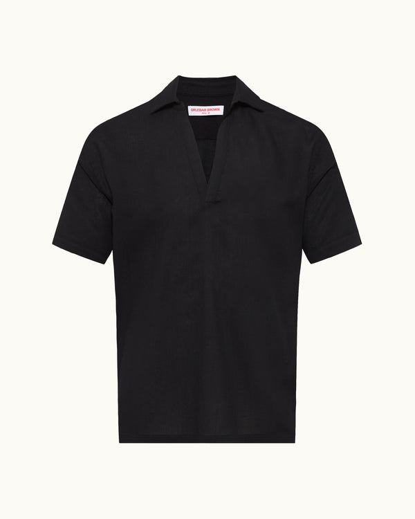 orlebar brown Orlebar Brown | Relaxed fit short-sleeve overhead shirt In Black – ORLEBAR BROWN