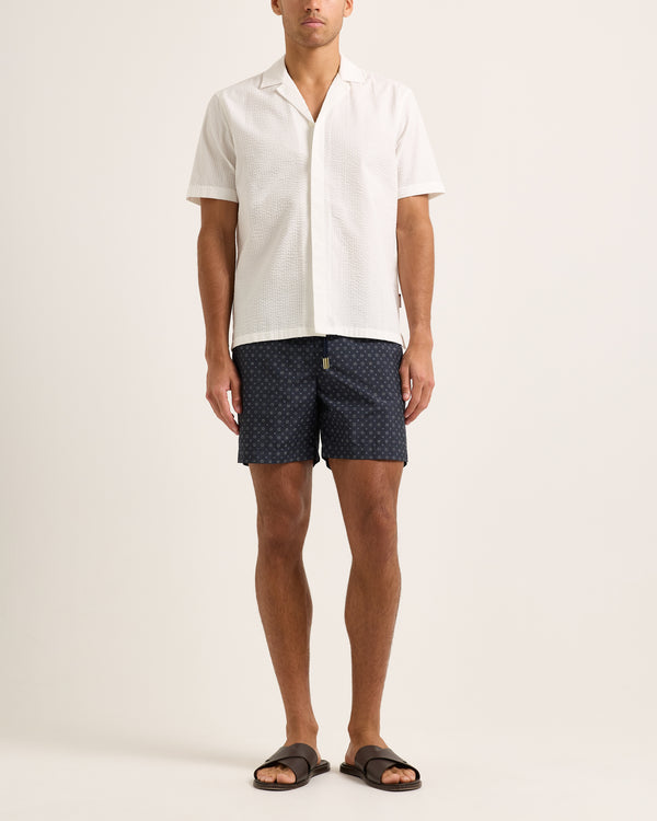 Orlebar Brown Orlebar Brown | Relaxed Fit Short-sleeve Seersucker Resort Shirt In Thasos Beach – ORLEBAR BROWN
