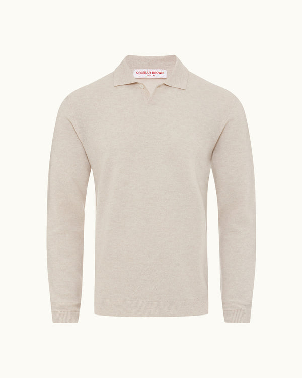 orlebar brown Orlebar Brown | Sea Mist Fully Fashioned Waffle Stitch Cashmere Jumper – ORLEBAR BROWN