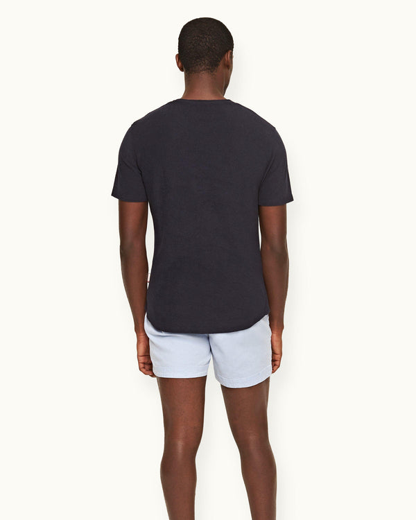 Orlebar Brown Orlebar Brown | Soft Blue Mid-Length Garment Dye Shorts – ORLEBAR BROWN