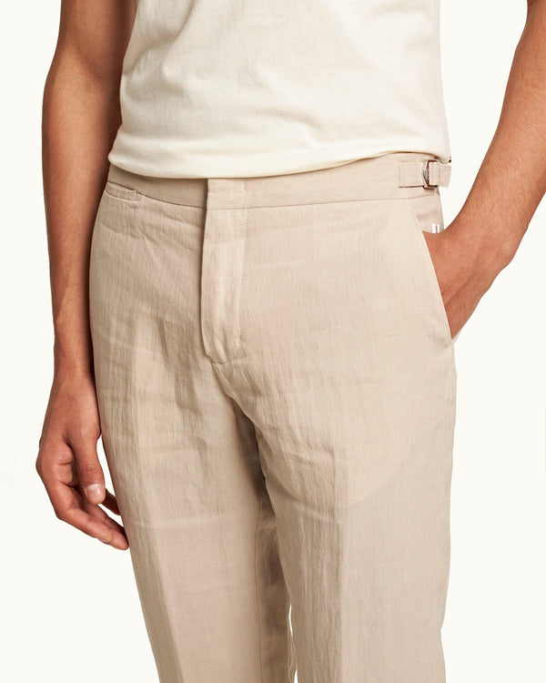 Orlebar Brown Orlebar Brown | Taupe Tailored Fit Linen Trousers – ORLEBAR BROWN