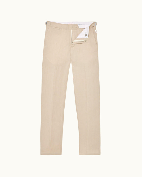 orlebar brown Orlebar Brown | Taupe Tailored Fit Linen Trousers – ORLEBAR BROWN
