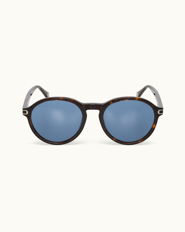 orlebar brown Orlebar Brown | Tortoise Shell/Blue Round Frame Sunglasses – ORLEBAR BROWN