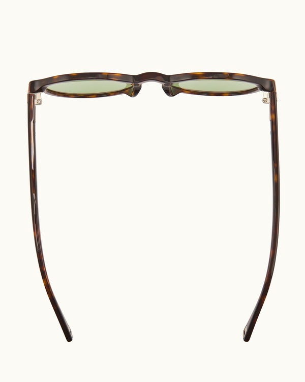 Orlebar Brown Orlebar Brown | Tortoise Shell/Green Round Frame Sunglasses – ORLEBAR BROWN