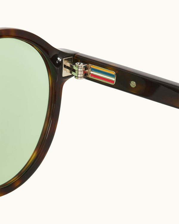 Orlebar Brown Orlebar Brown | Tortoise Shell/Green Round Frame Sunglasses – ORLEBAR BROWN