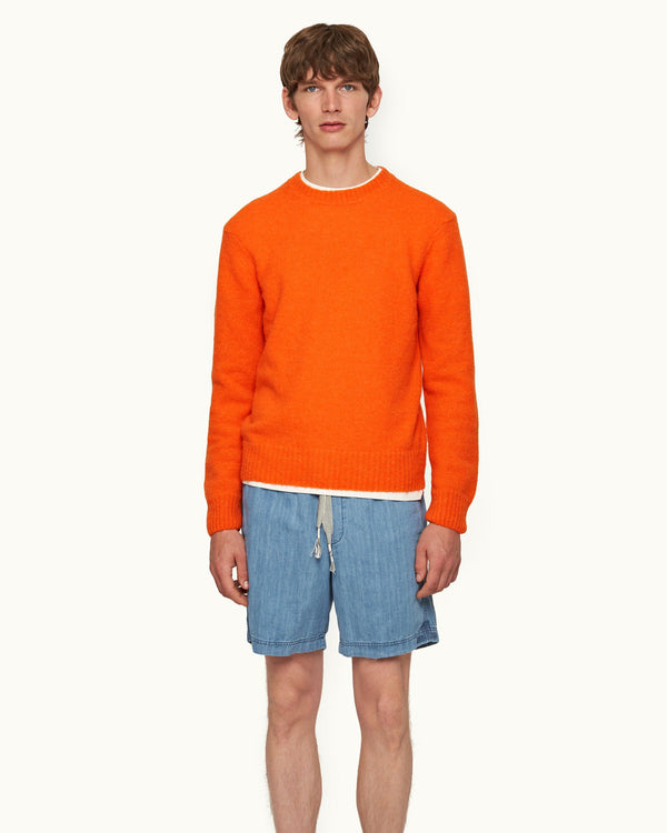 Orlebar Brown Orlebar Brown| Washed Indigo Relaxed Fit Drawcord Denim Shorts – ORLEBAR BROWN