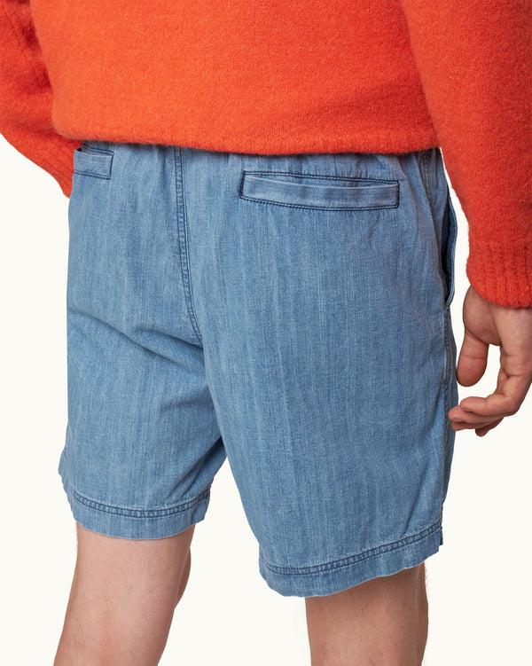 Orlebar Brown Orlebar Brown| Washed Indigo Relaxed Fit Drawcord Denim Shorts – ORLEBAR BROWN