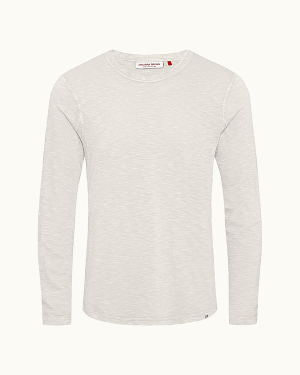 orlebar brown Orlebar Brown | White Sand Classic Fit Ice Wool Long-Sleeve T-shirt – ORLEBAR BROWN