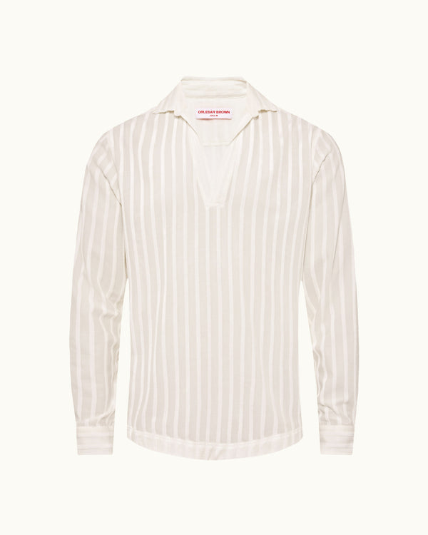 orlebar brown Orlebar Brown | White Tonal Chenille Stripe Relaxed Fit Overhead Shirt – ORLEBAR BROWN orlebar brown Orlebar Brown | White Tonal Chenille Stripe Relaxed Fit Overhead Shirt – ORLEBAR BROWN
