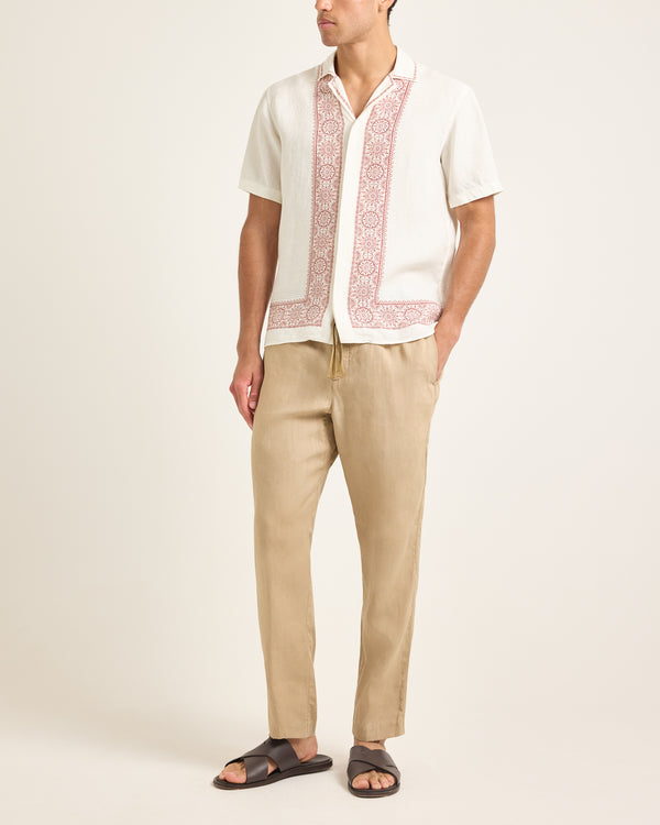 Orlebar Brown Red Linen Shirt | Elegant Warm-Weather Statement – ORLEBAR BROWN