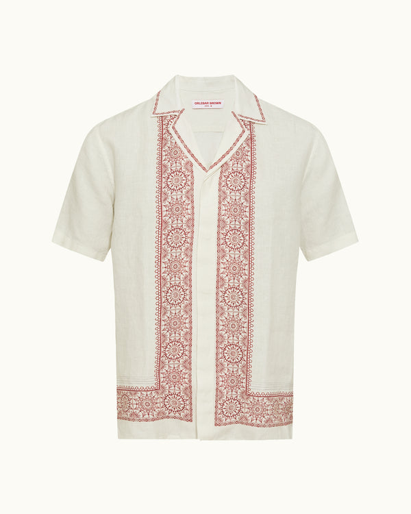 orlebar brown Red Linen Shirt | Elegant Warm-Weather Statement – ORLEBAR BROWN