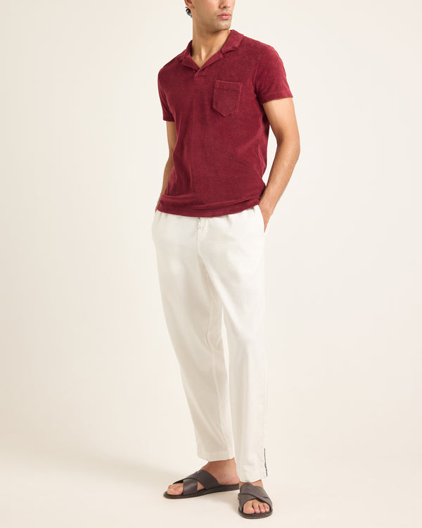 Orlebar Brown Red Terry Polo Shirt | Textured Holiday Essential – ORLEBAR BROWN