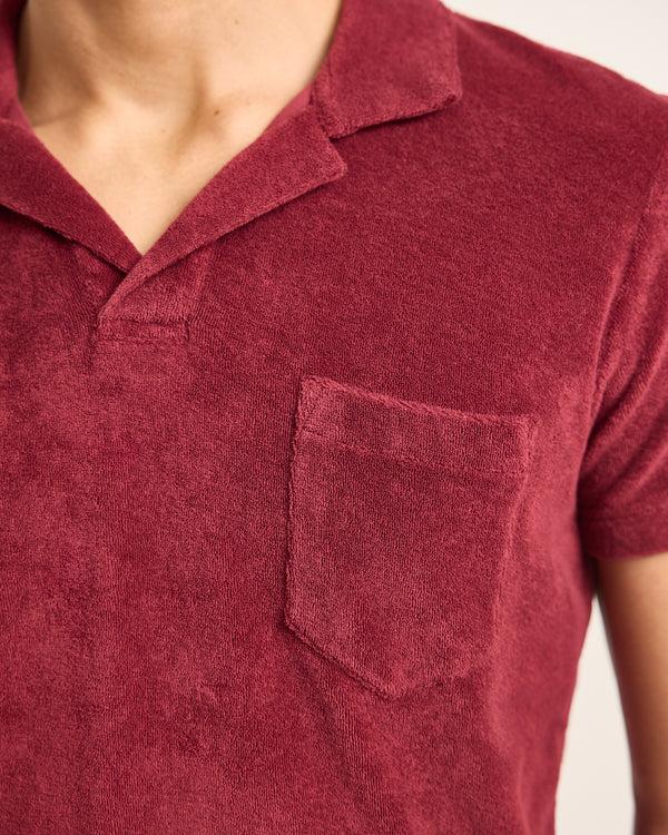 Orlebar Brown Red Terry Polo Shirt | Textured Holiday Essential – ORLEBAR BROWN