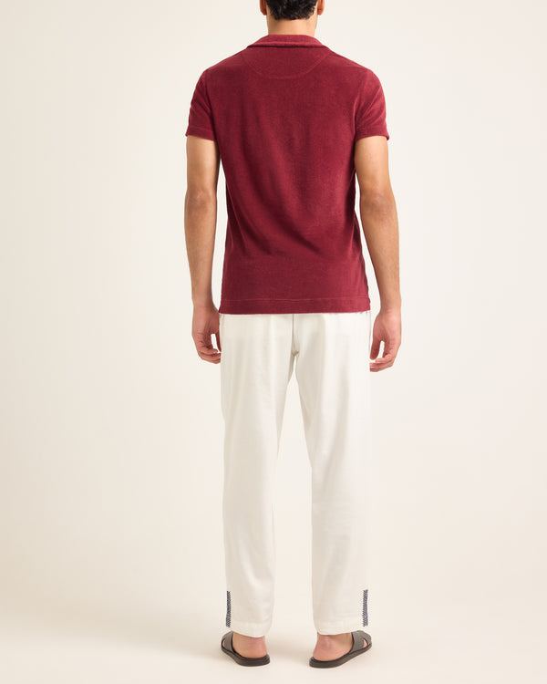 Orlebar Brown Red Terry Polo Shirt | Textured Holiday Essential – ORLEBAR BROWN