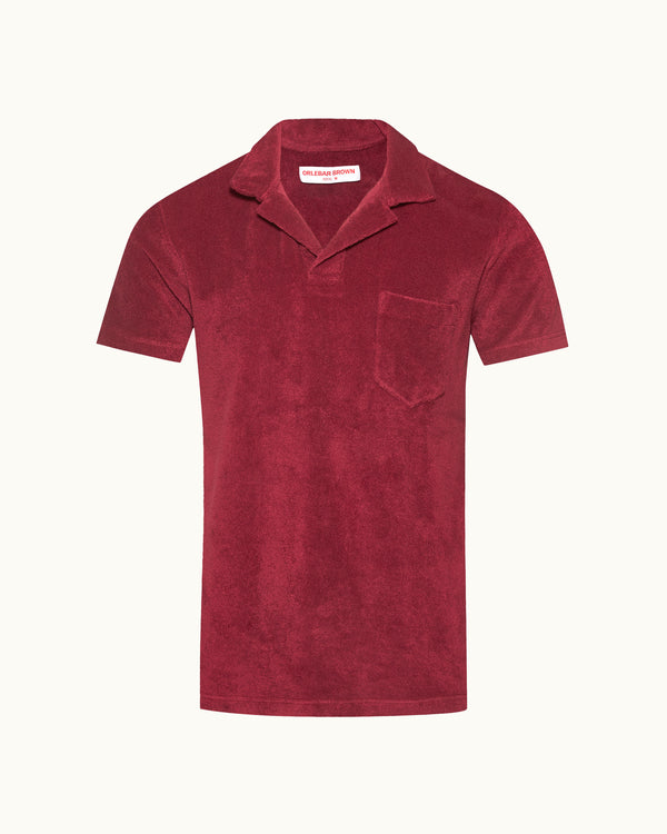 orlebar brown Red Terry Polo Shirt | Textured Holiday Essential – ORLEBAR BROWN