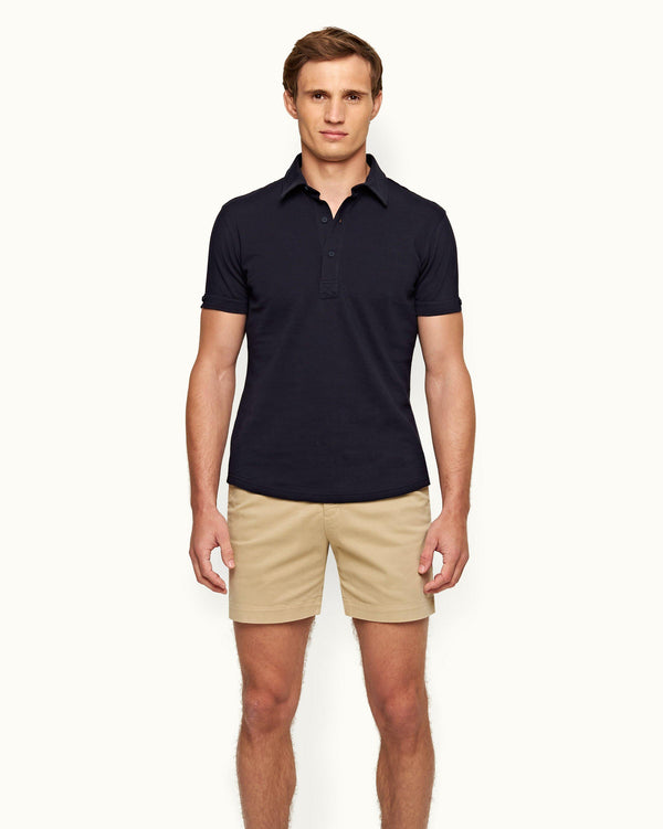 Orlebar Brown Sebastian Tailored - Navy Tailored Fit Piqué Polo | Orlebar Brown – ORLEBAR BROWN