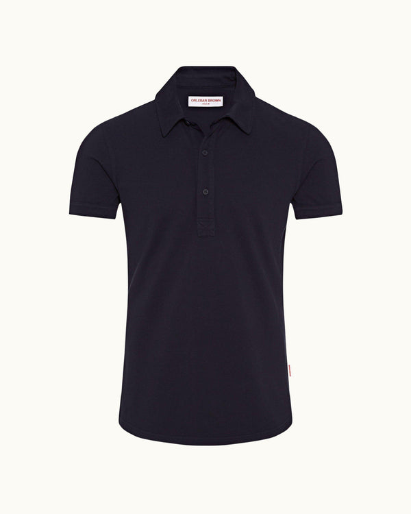 orlebar brown Sebastian Tailored - Navy Tailored Fit Piqué Polo | Orlebar Brown – ORLEBAR BROWN