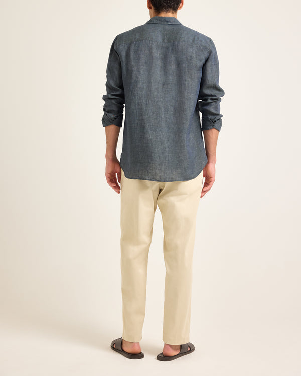 Orlebar Brown Stitched Linen Shirt | Textured Summer Classic – ORLEBAR BROWN