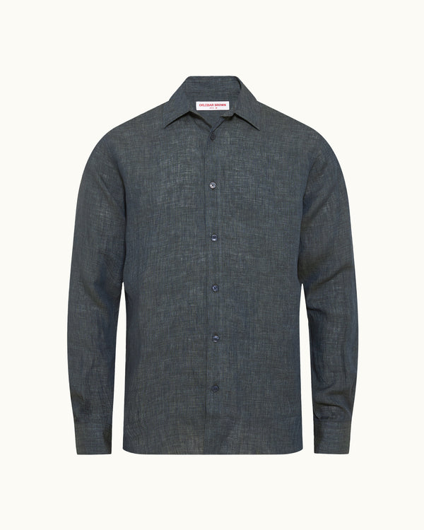orlebar brown Stitched Linen Shirt | Textured Summer Classic – ORLEBAR BROWN