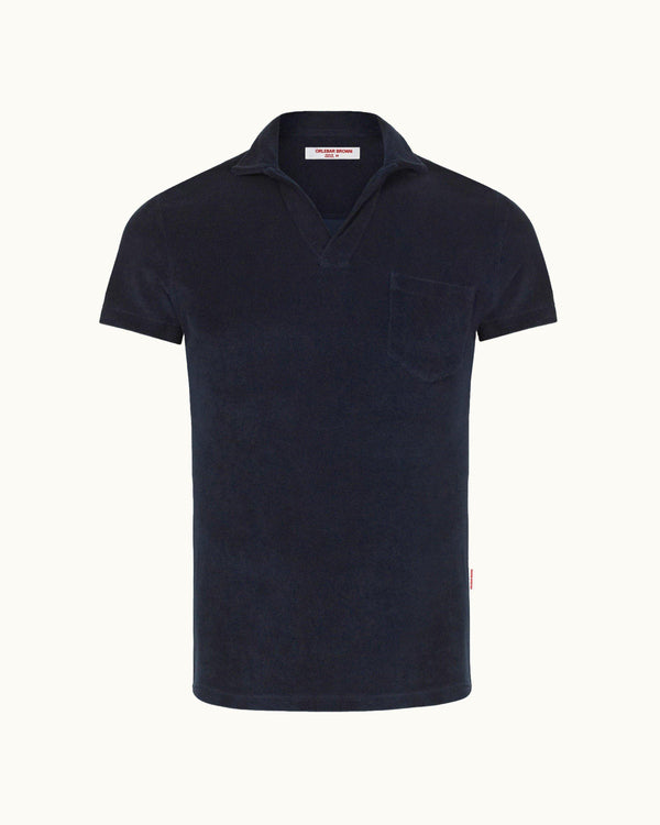 orlebar brown Terry - Navy Towelling Resort Polo | Orlebar Brown – ORLEBAR BROWN