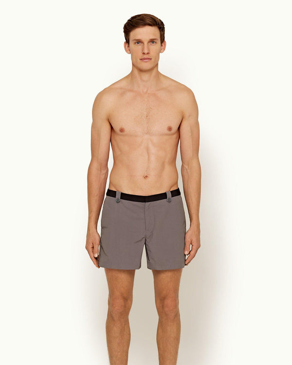 Orlebar Brown Thunderball Swimshort - 007 Black/Fossil Shorter Length Swim Short | Orlebar Brown – ORLEBAR BROWN