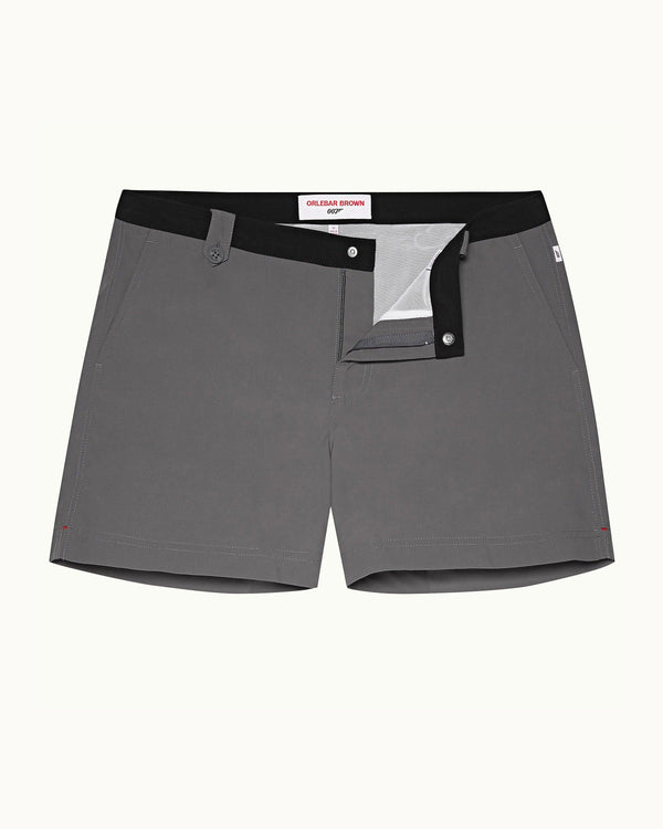 orlebar brown Thunderball Swimshort - 007 Black/Fossil Shorter Length Swim Short | Orlebar Brown – ORLEBAR BROWN