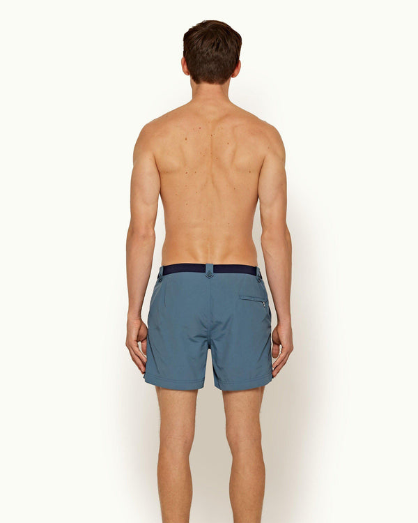 Orlebar Brown Thunderball Swimshort - 007 Navy/Cadet Blue Shorter Length Swim Short | Orlebar Brown – ORLEBAR BROWN