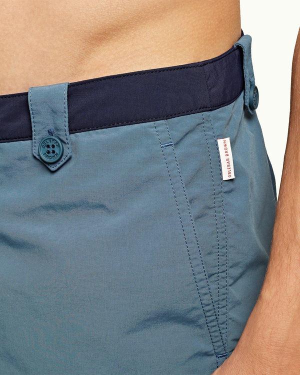 Orlebar Brown Thunderball Swimshort - 007 Navy/Cadet Blue Shorter Length Swim Short | Orlebar Brown – ORLEBAR BROWN