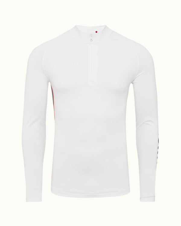 orlebar brown White O.B Stripe UV-Resistant Rash Guard – ORLEBAR BROWN