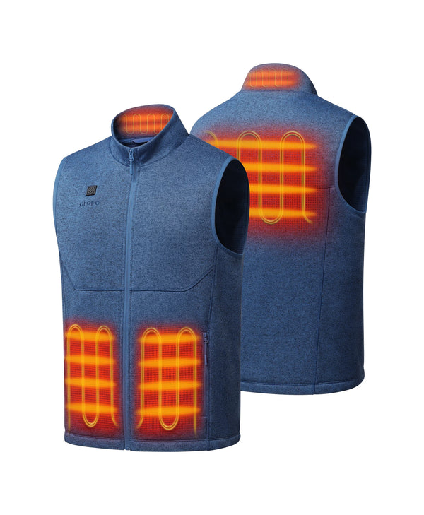 Ororo Augusta Tournament Men's 4-Zone Heated Sweater Fleece Vest | Ororo