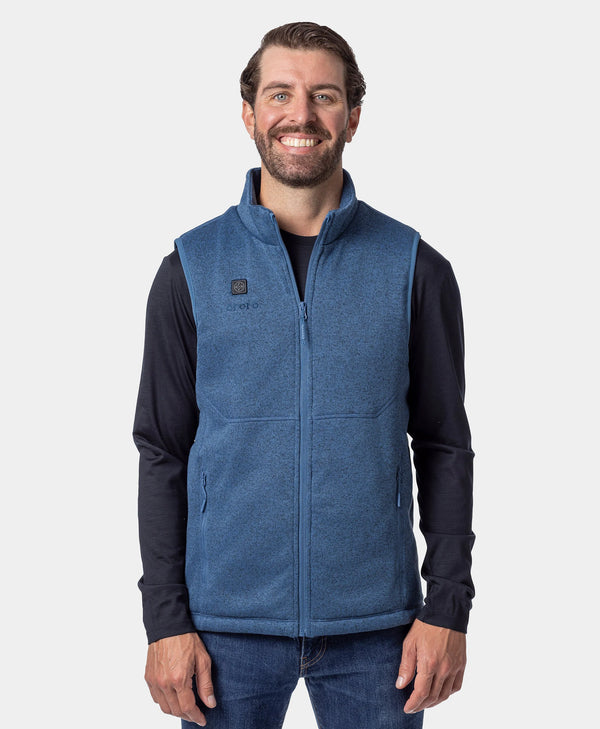 Ororo Augusta Tournament Men's 4-Zone Heated Sweater Fleece Vest | Ororo