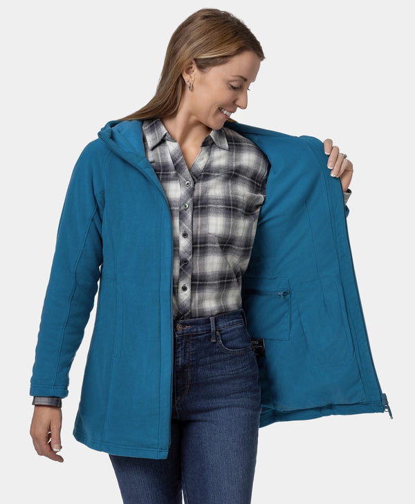 Ororo Heated Long Hooded Fleece Jacket | Women's Jacket | Ororo®