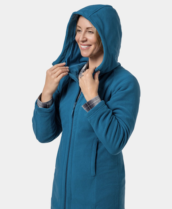 Ororo Heated Long Hooded Fleece Jacket | Women's Jacket | Ororo®