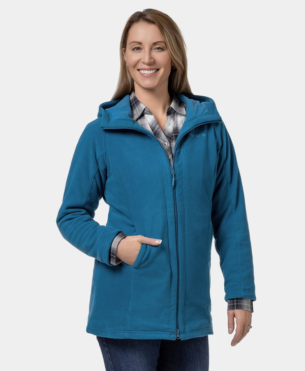 ororo Heated Long Hooded Fleece Jacket | Women's Jacket | ororo®