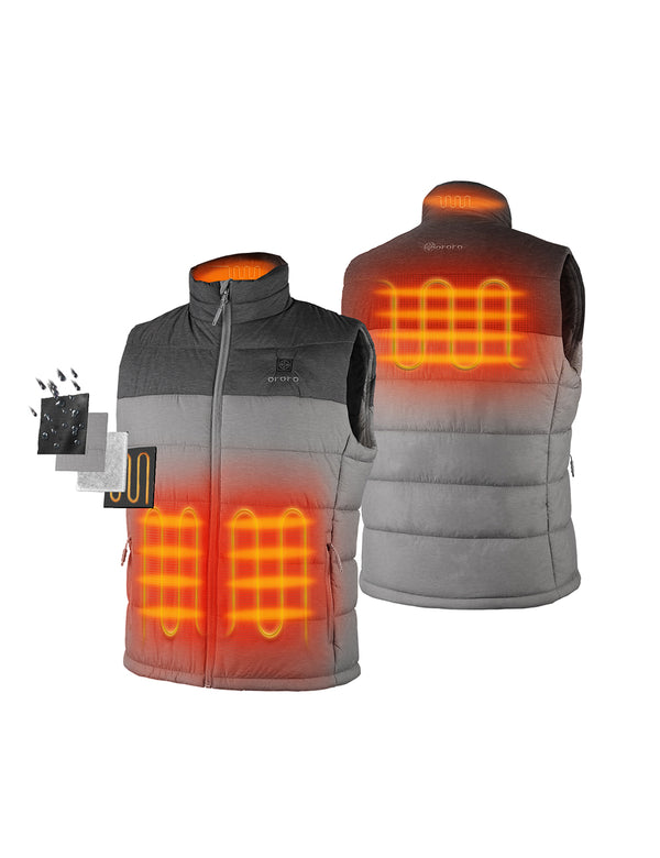 Ororo Men's Classic Heated Vest - Gray | Lightweight Electric Warmth | Ororo®