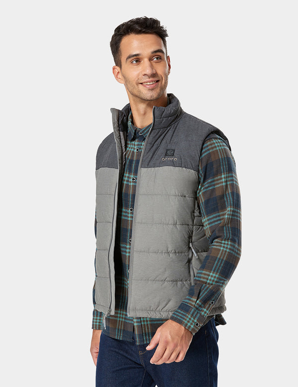 Ororo Men's Classic Heated Vest - Gray | Lightweight Electric Warmth | Ororo®