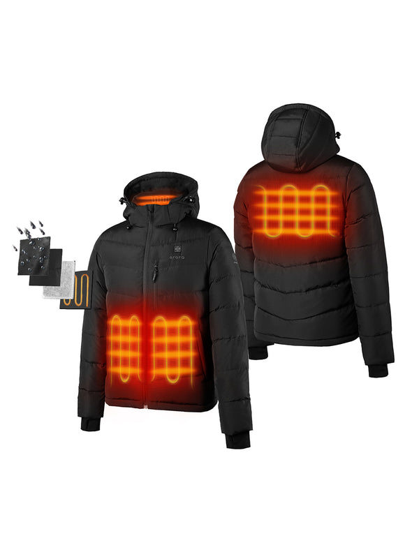 Ororo Men's Heated Down Jacket - RDS Down & 4 Heating Zones | Ororo®