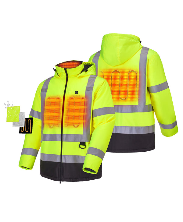 Ororo Men's Heated High-Visibility Jacket | Durable & Safe | Ororo®
