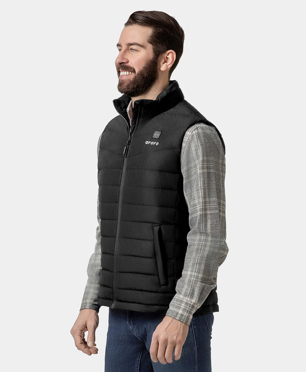 Ororo Men's Heated Lightweight Down Vest - Black | Ororo®