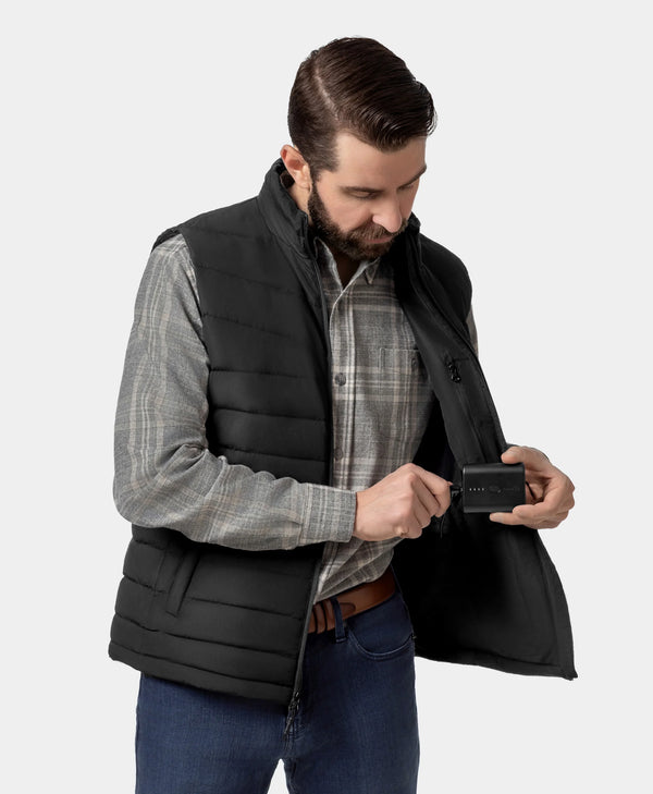 Ororo Men's Heated Lightweight Down Vest - Black | Ororo®