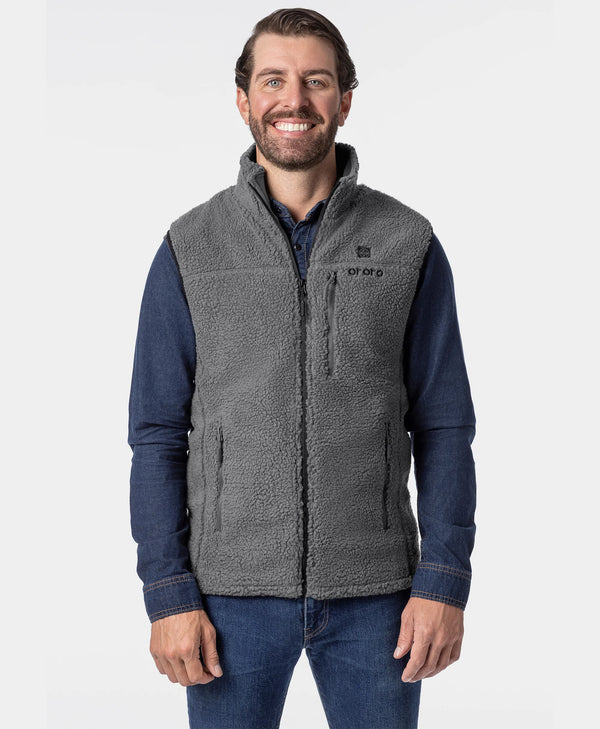 ororo Men's Heated Recycled Fleece Vest | 4 Heat Zones | ororo®
