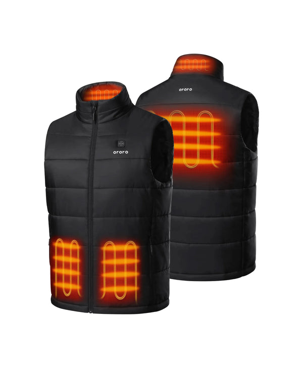 Ororo Men's Heated Vest - Black | 10 Hours Of Warmth | Ororo®