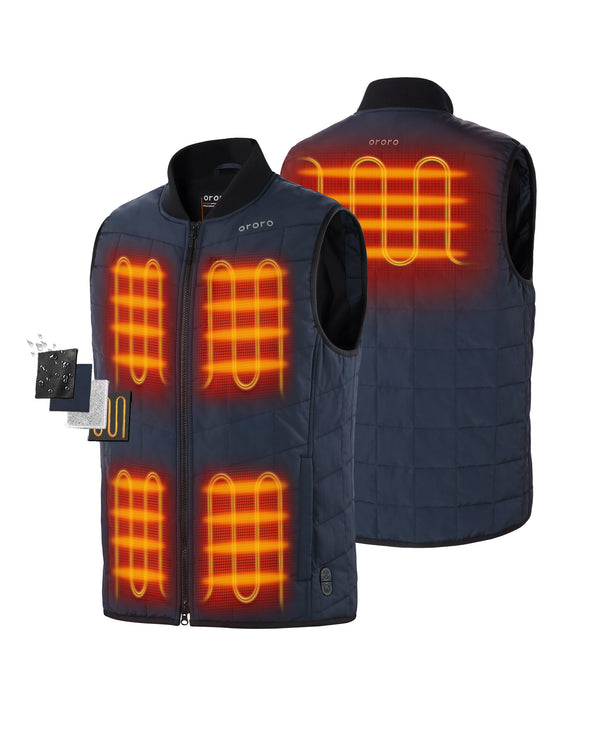Ororo Men's Insulated Heated Bomber Vest | 5-Zone Warmth | Ororo®