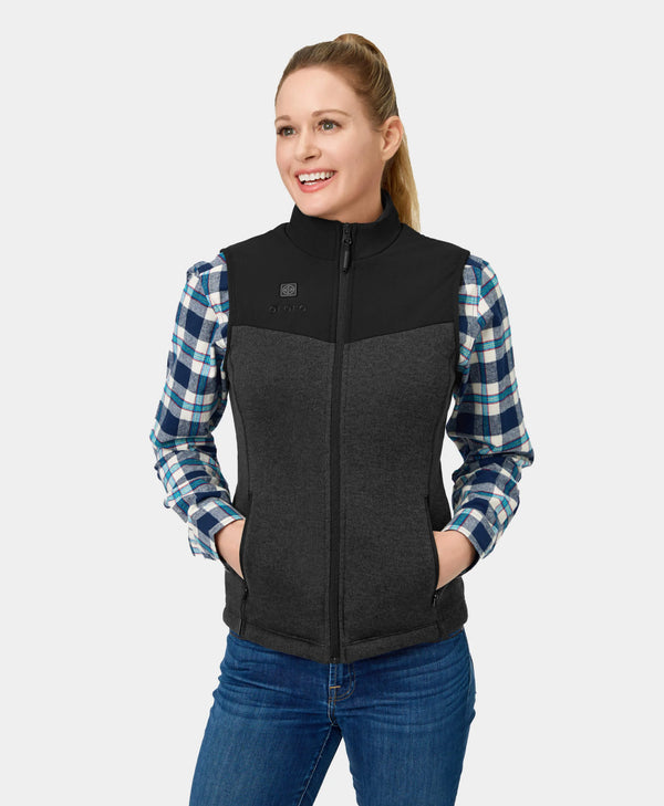 Ororo (Open-box) Augusta Women's Heated Sweater Fleece Vest(Battery Set Not