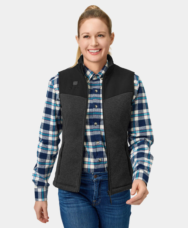 Ororo (Open-box) Augusta Women's Heated Sweater Fleece Vest(Battery Set Not