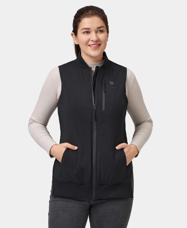 ororo (Open-box) Blair Women's Heated Long Bomber Vest(Battery Set Not Inclu